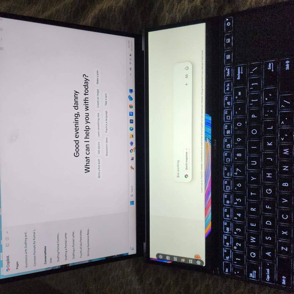 Black and Gray Dual-Screen Laptop